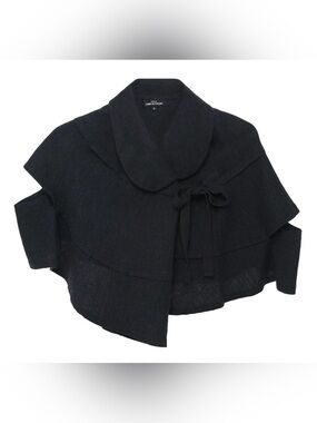 Comme des garçons Black Women's Layered Shawl-Collar Sweater with Tie